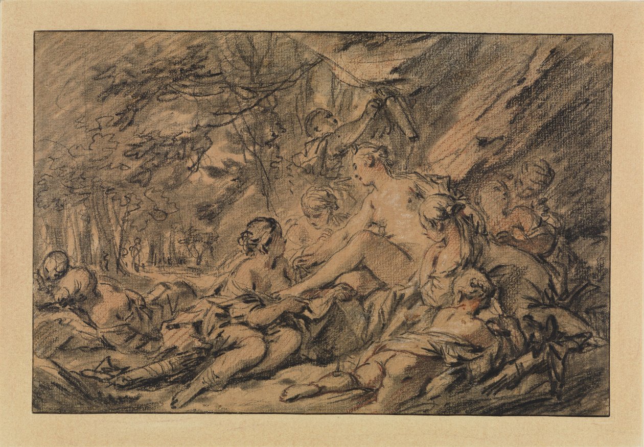 Diana descansando en el bosque con sus ninfas de François Boucher