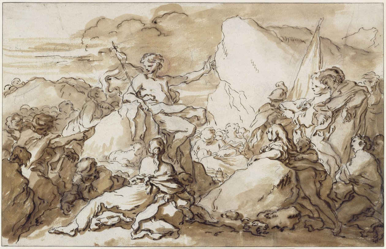 La predicación de Juan el Bautista en el desierto de François Boucher