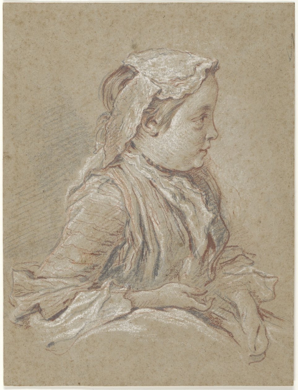 Joven con un gorro de encaje de François Boucher
