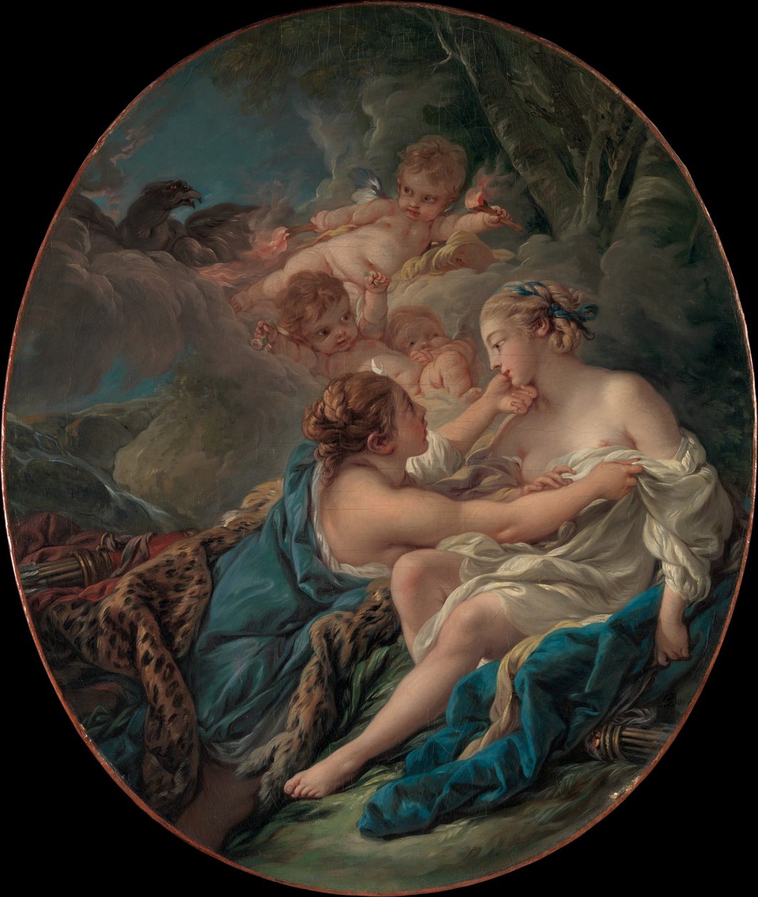 Júpiter, disfrazado de Diana, y Calisto de François Boucher