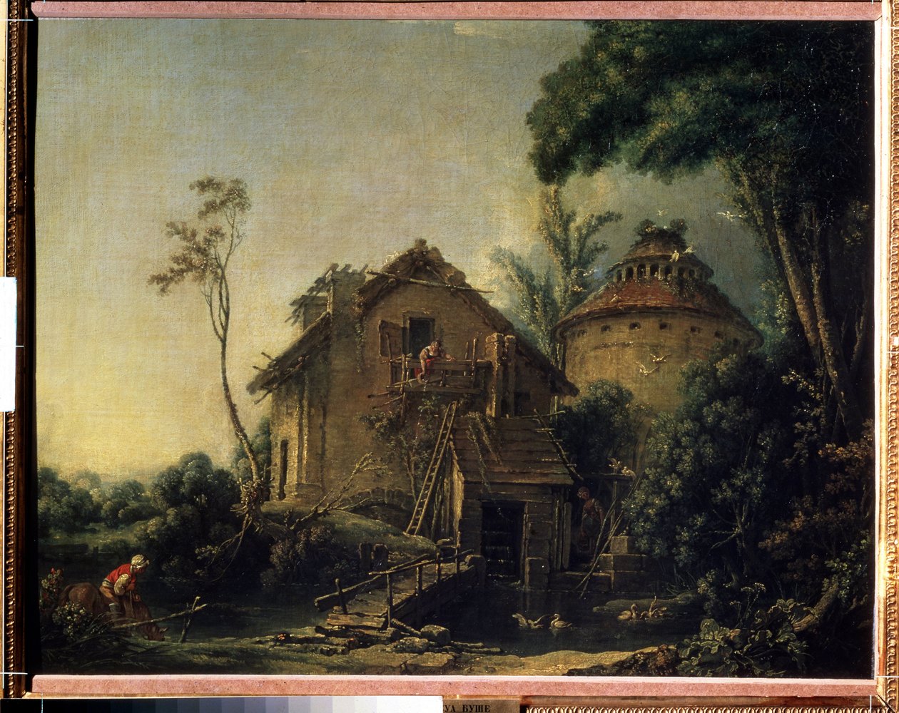 ""Le moulin a vent"" (El molino de viento) Pintura de Francois Boucher (1703-1770) 1752 Museo Pushkin de Moscú de François Boucher