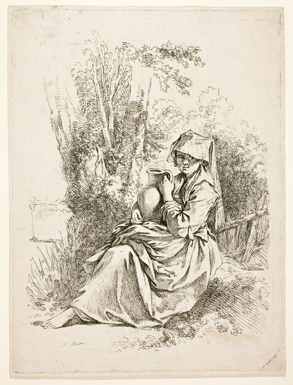 Campesina con jarra de François Boucher