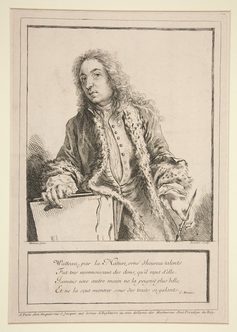 Autorretrato de Antoine Watteau de François Boucher