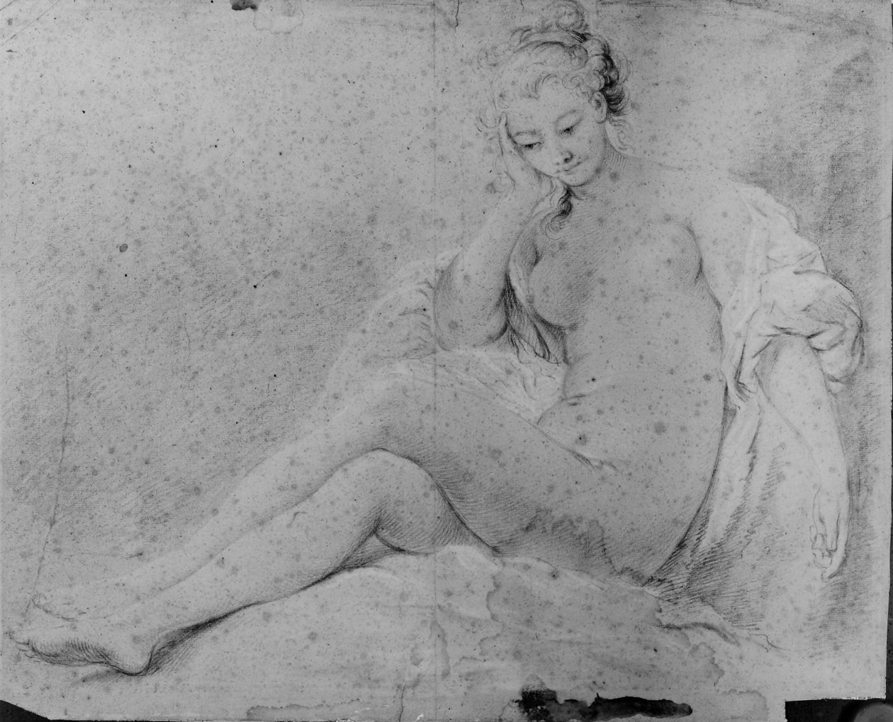 Mujer desnuda sentada de François Boucher