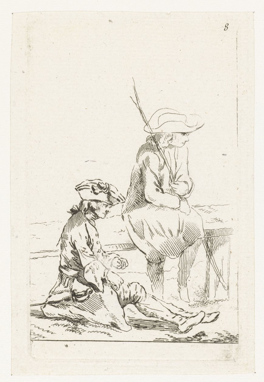 Un soldado y un granjero de François Boucher