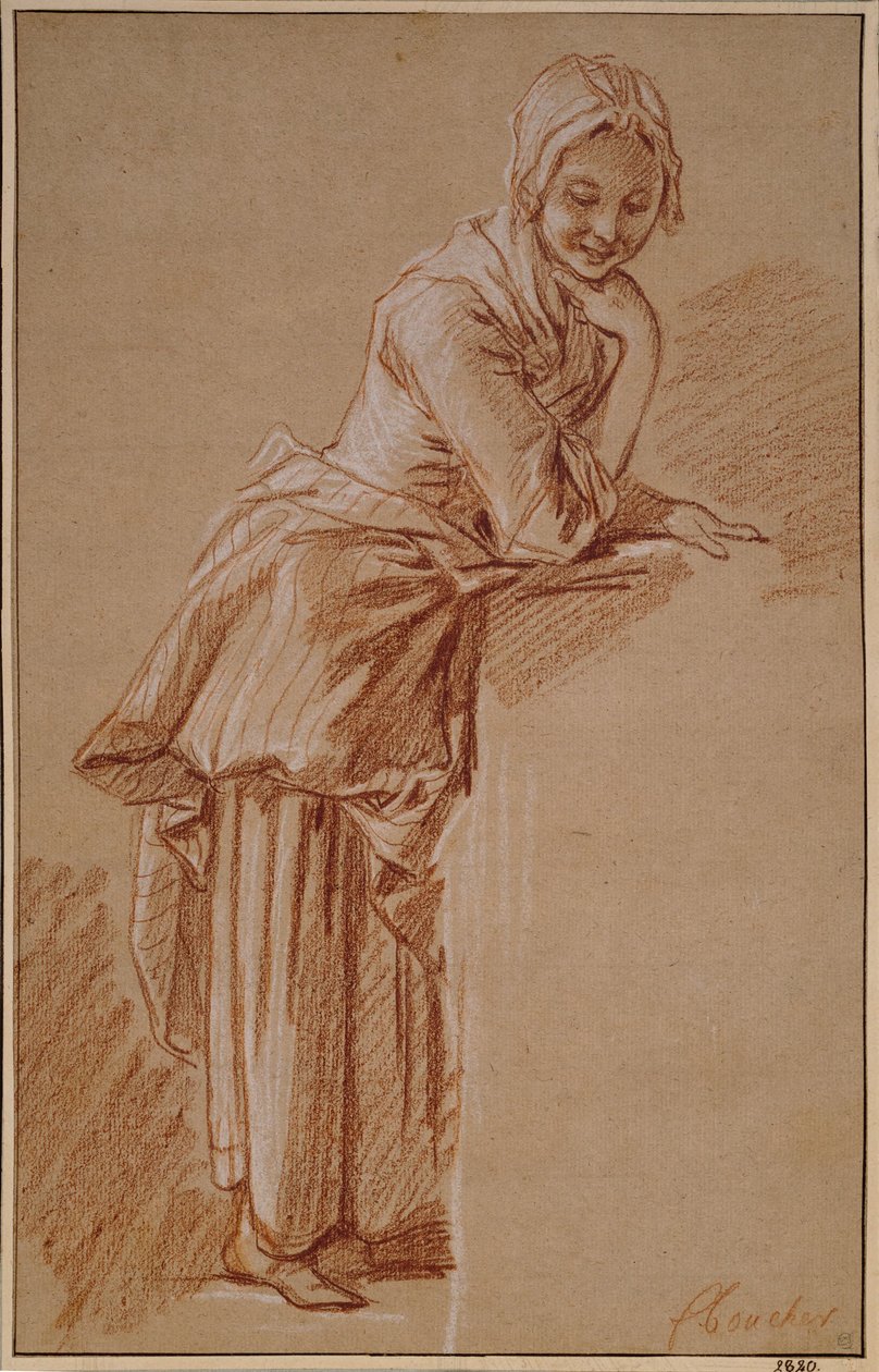 Muchacha campesina de pie de François Boucher