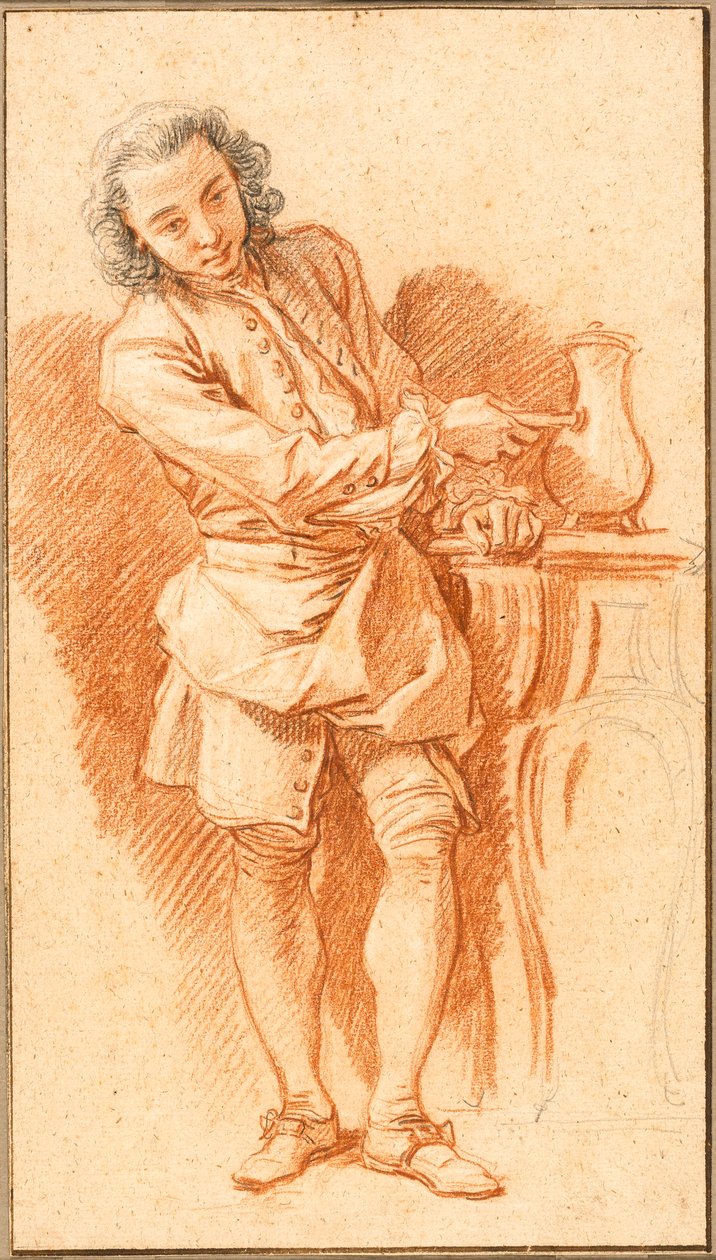 Estudio de Valet con cafetera de François Boucher