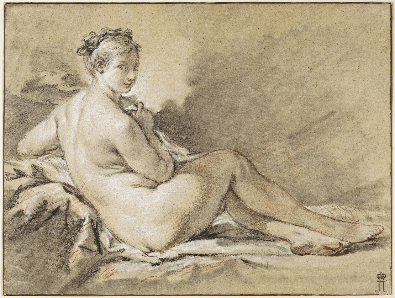 Estudio de un desnudo femenino - François Boucher (1703-1770) de François Boucher