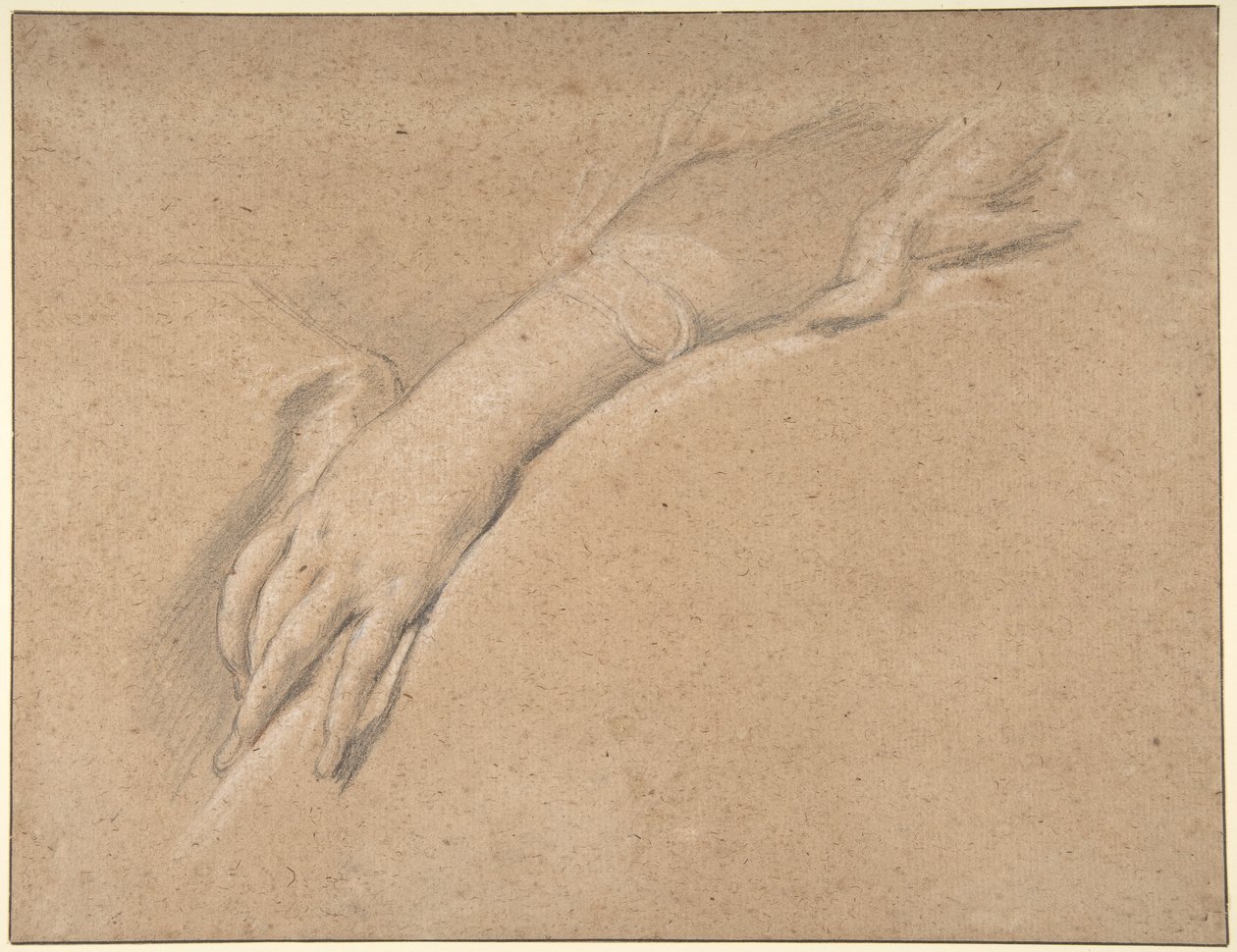 Estudio de la mano izquierda de la señora de Pompadour de François Boucher