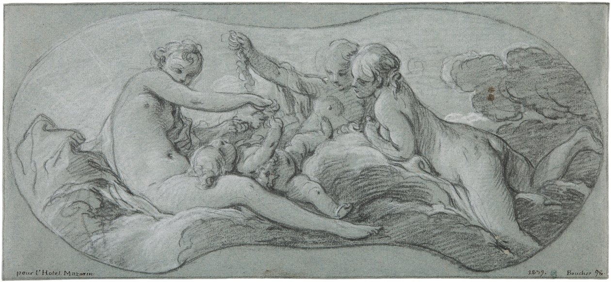 Las Tres Gracias jugando con Cupido de François Boucher