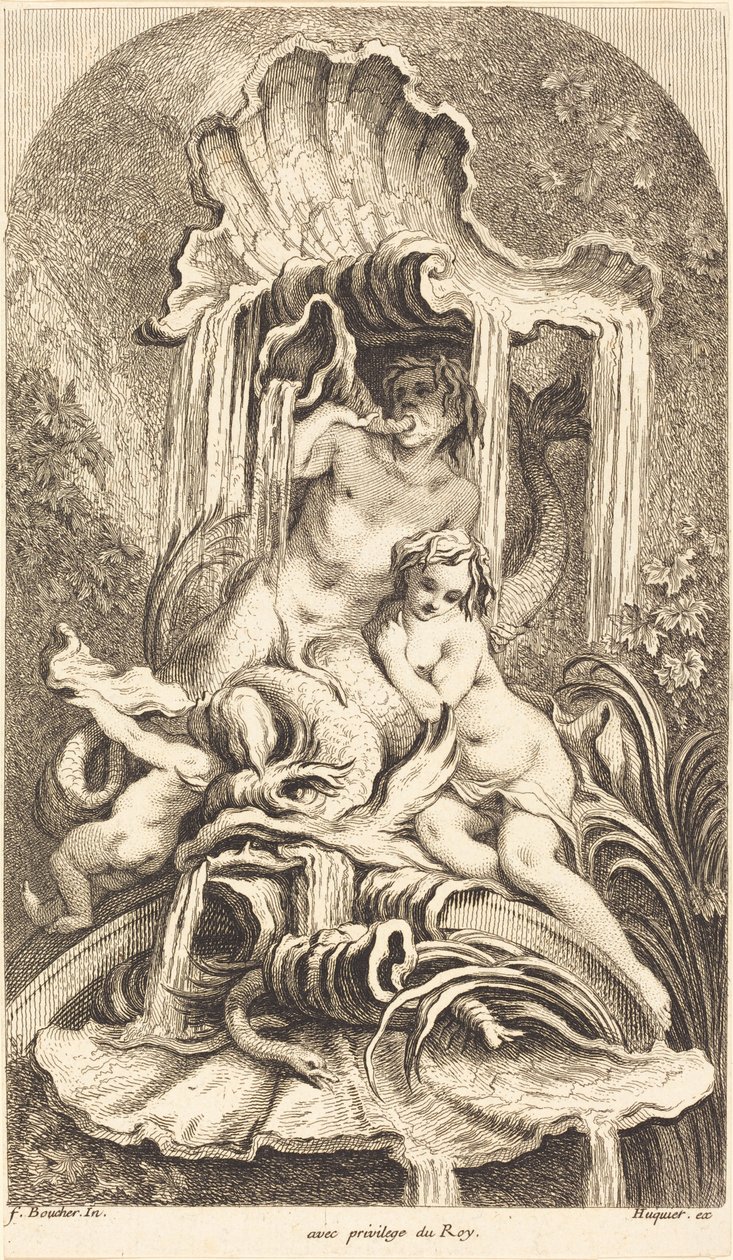 Tritón y ninfa de François Boucher