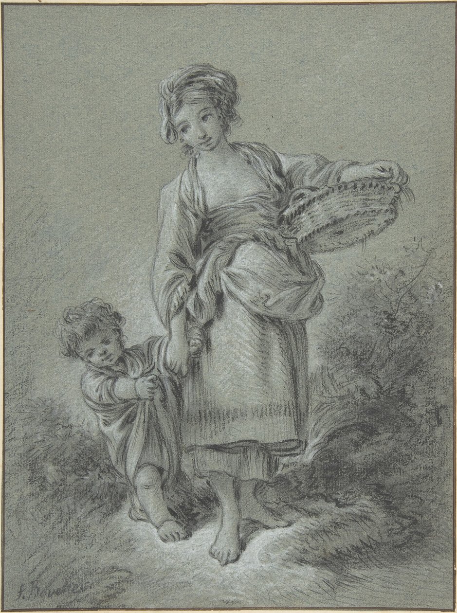 Una mujer y un niño de François Boucher
