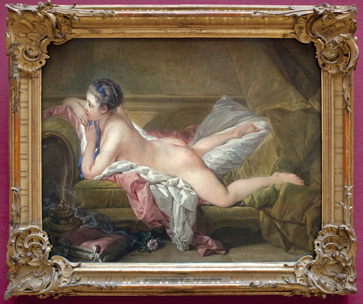 Joven acostada (retrato de Marie Louise O Murphy) de François Boucher