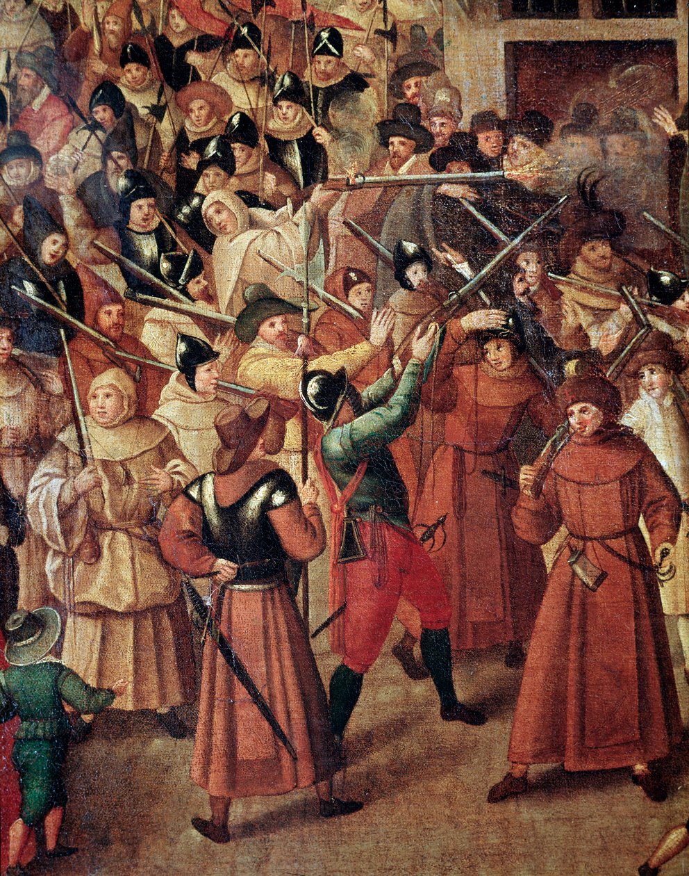 Guerras de religión en Francia: procesión armada de la Liga Católica de Francia en las calles de París de Francois Bunel