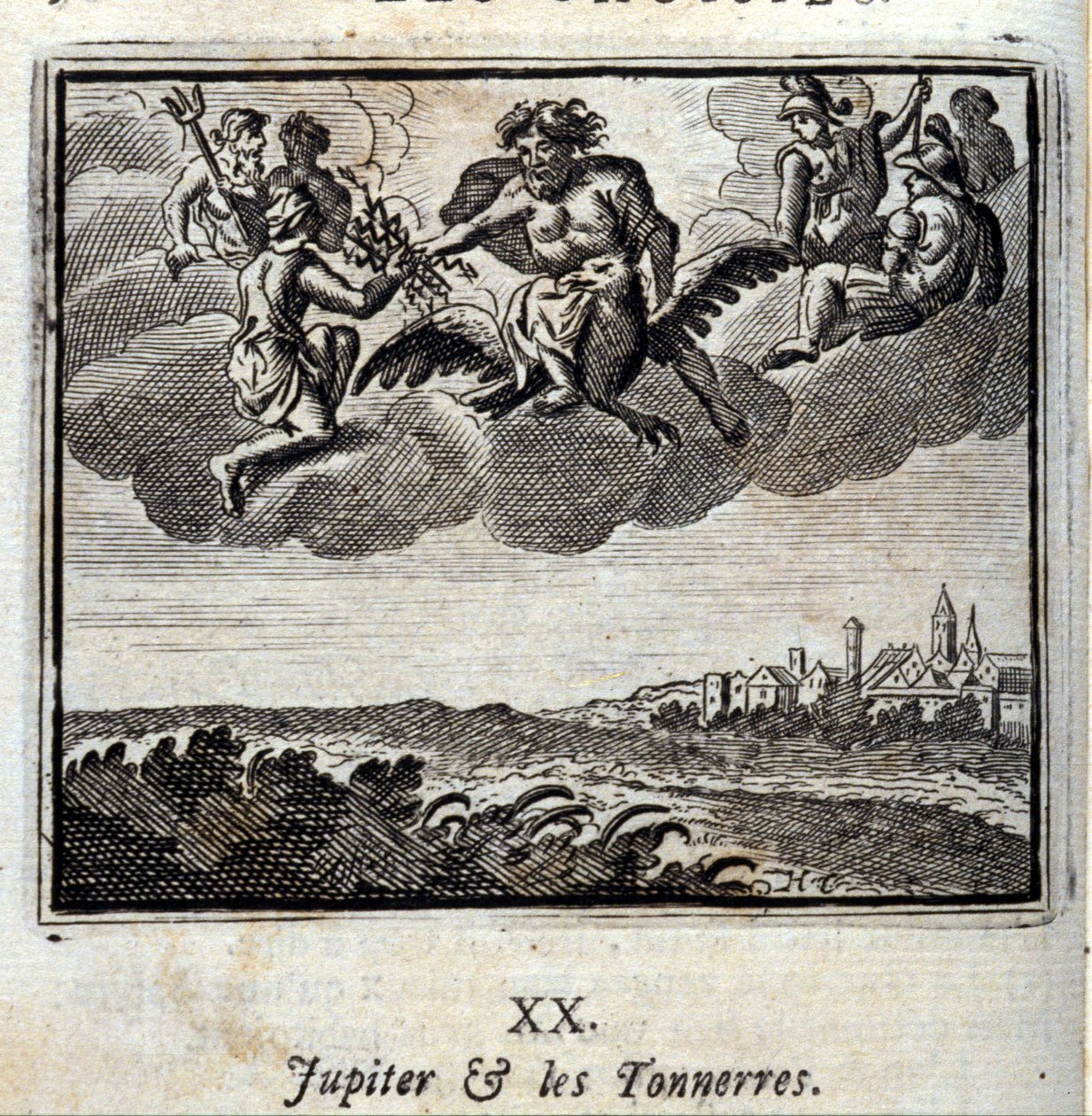 Júpiter y los truenos. Fábulas de Jean de La Fontaine. Ilustración de François Chauveau. Edición de 1728. de Francois Chauveau