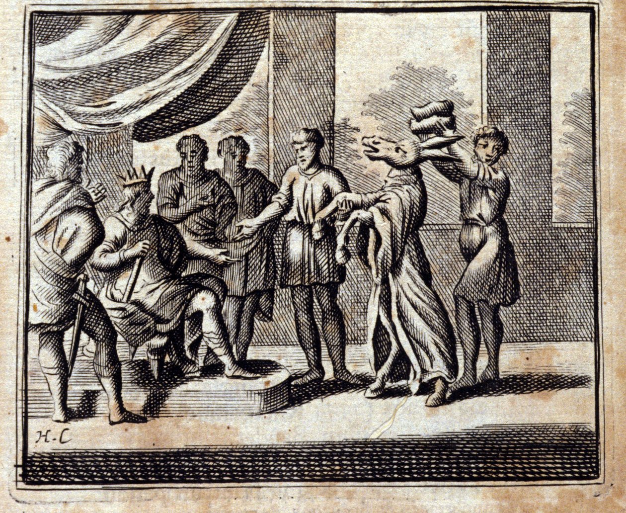 El charlatán. Fábulas de Jean de La Fontaine (1621-95). Ilustración por François Chauveau (1613-1676). Edición de 1728. de Francois Chauveau