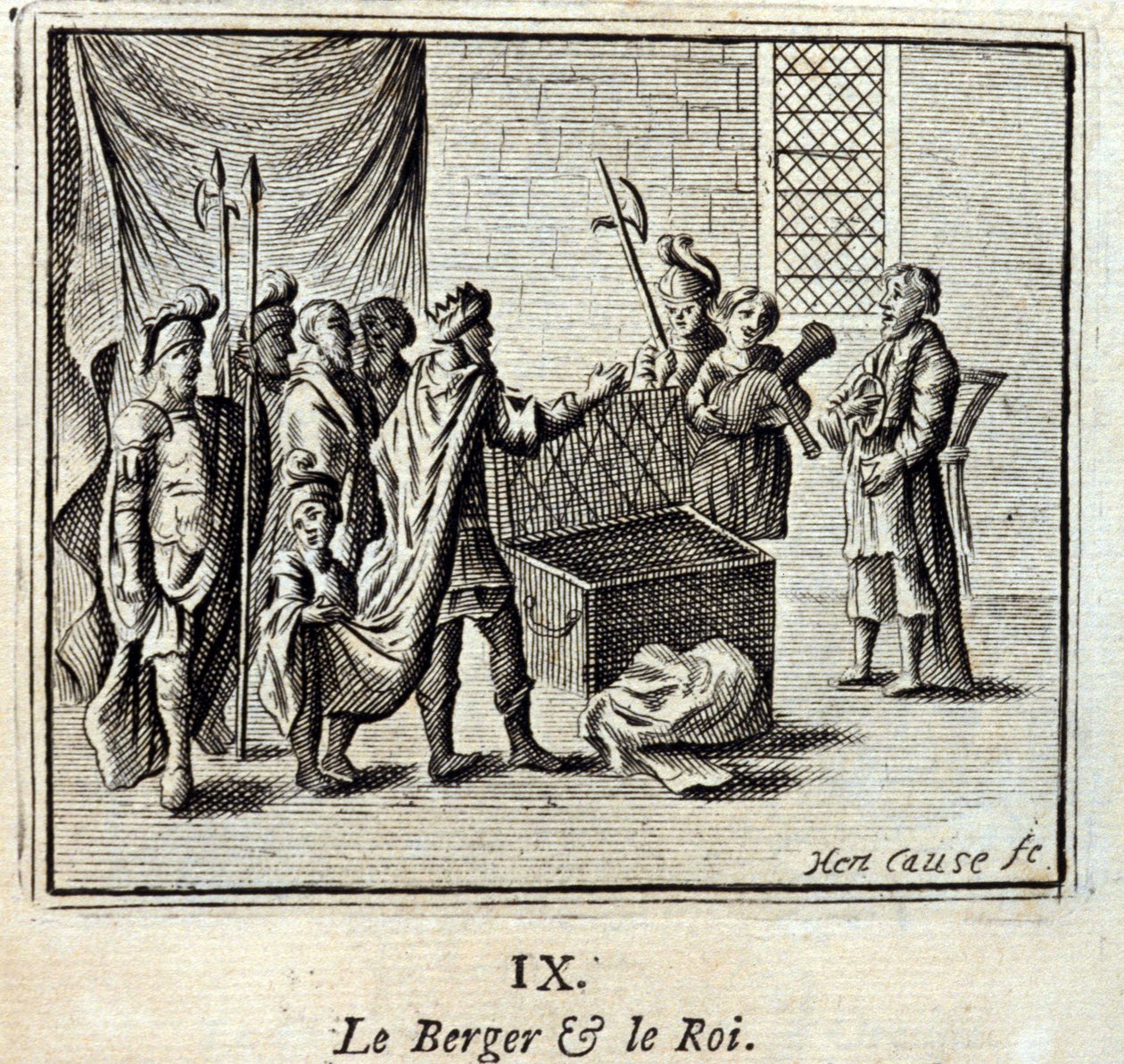 El pastor y el rey. Fábulas de Jean de La Fontaine. Ilustración de François Chauveau. Edición de 1728. de Francois Chauveau
