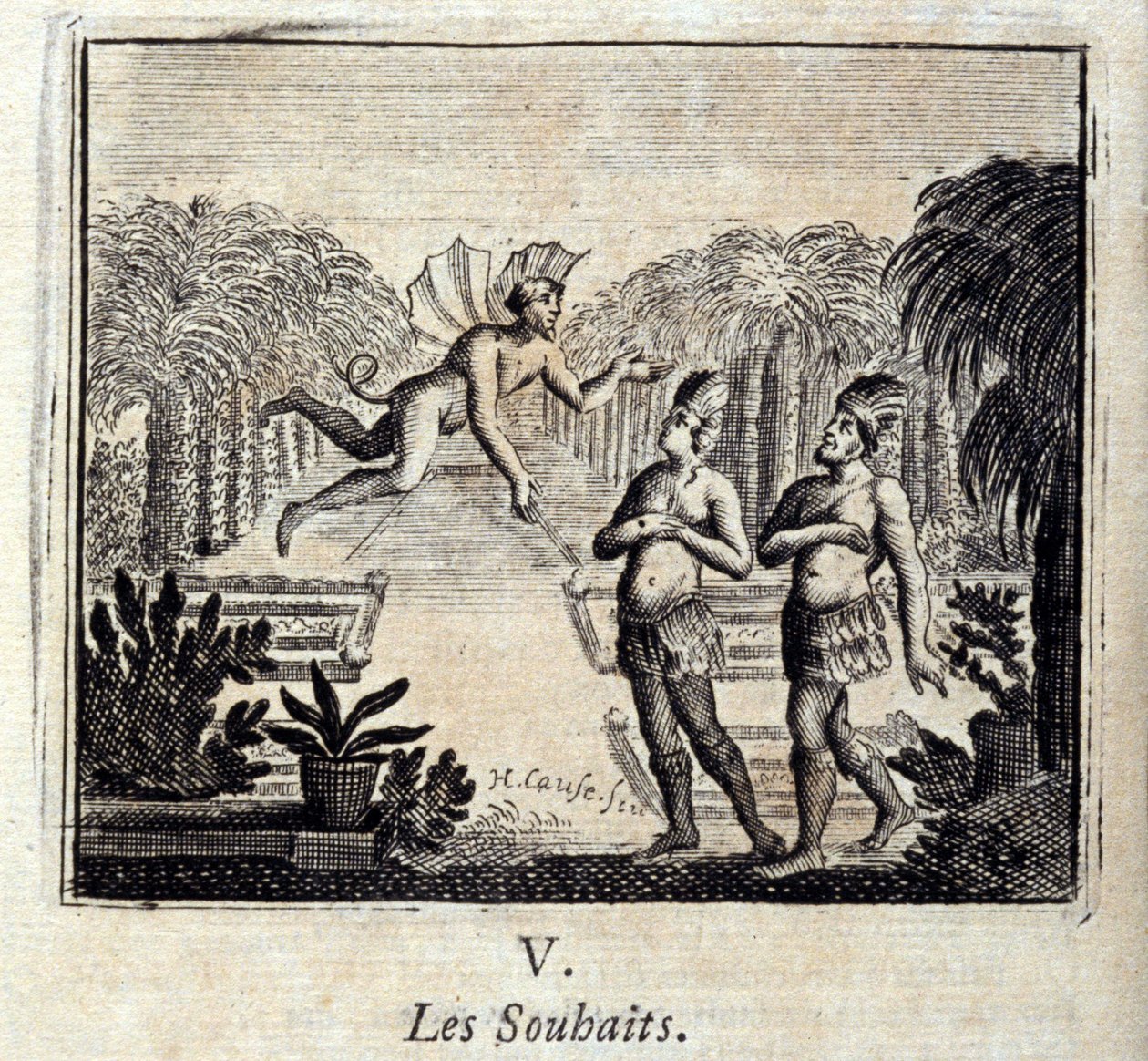 Deseos. Fábulas de Jean de La Fontaine (1621-95). Ilustración de François Chauveau (1613-1676). Edición de 1728 de Francois Chauveau