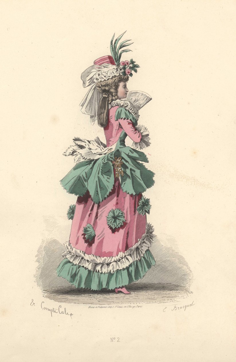 Mujer a la moda con vestido con rosetones, era de María Antonieta de Francois Claudius Compte Calix
