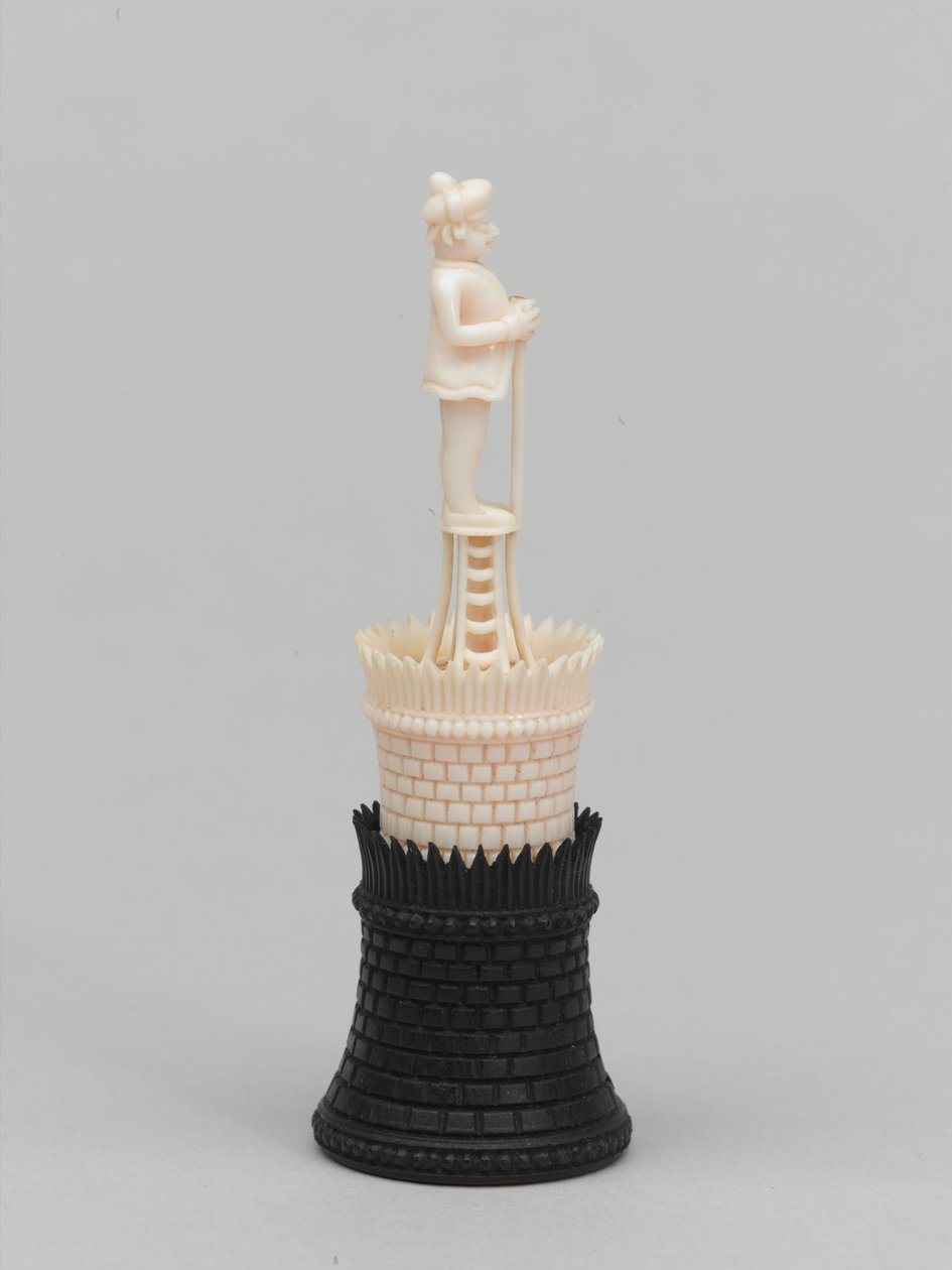 Torre negra, pieza de ajedrez, India, circa 1820 de Francois Dubois