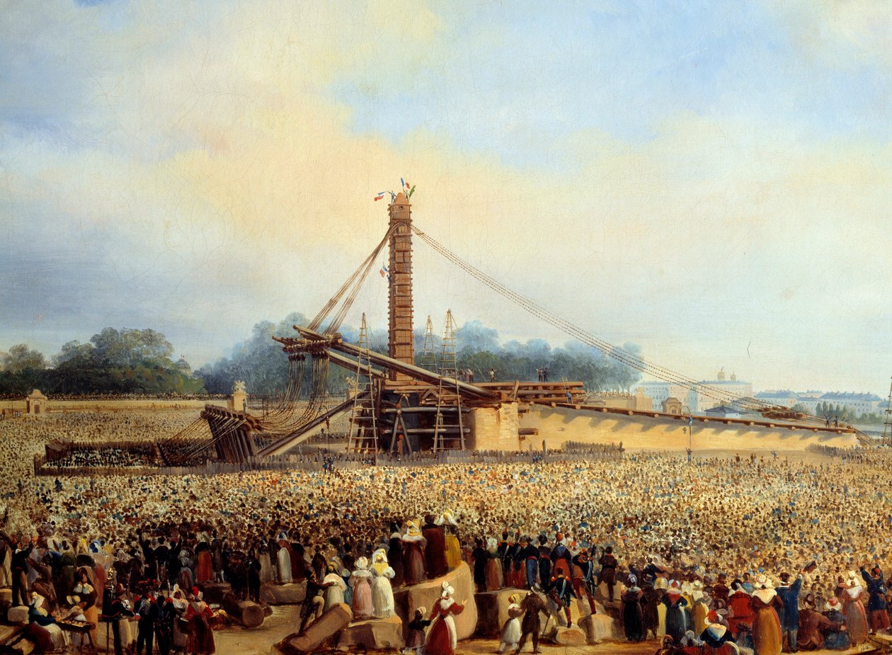 Erección del obelisco de Luxor en la Place de la Concorde (25 de octubre) de Francois Dubois