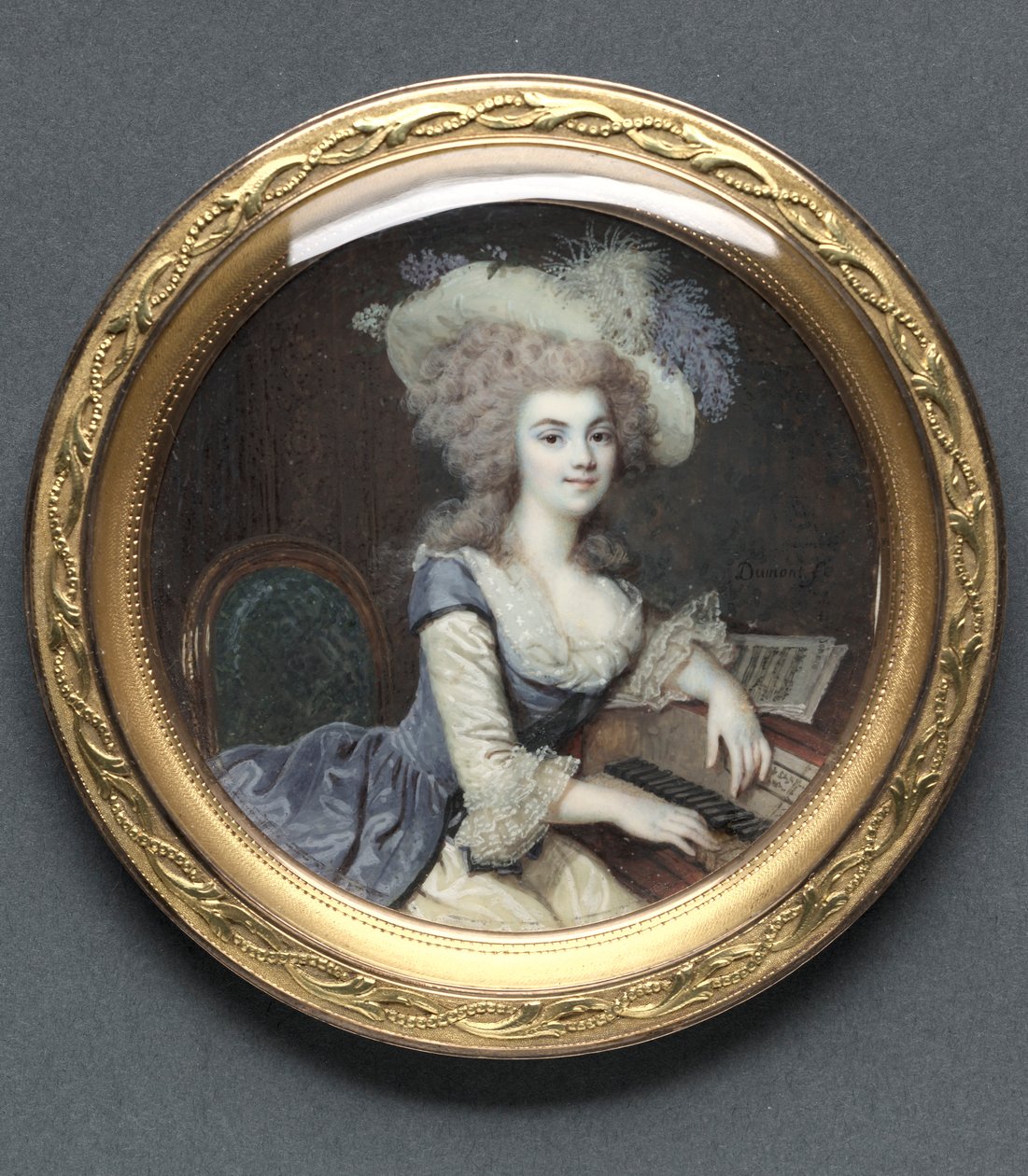 Retrato de una mujer en un clavecín, c. 1788 de Francois Dumont