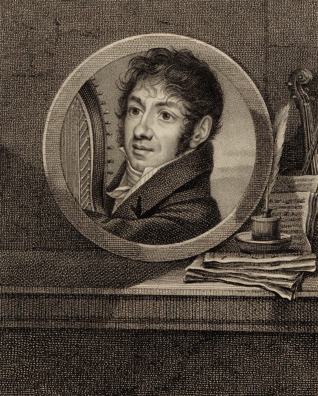 Retrato del arpista y compositor Jean-Aimé Vernier 1769-1840, c. 1800 de Francois Dumont