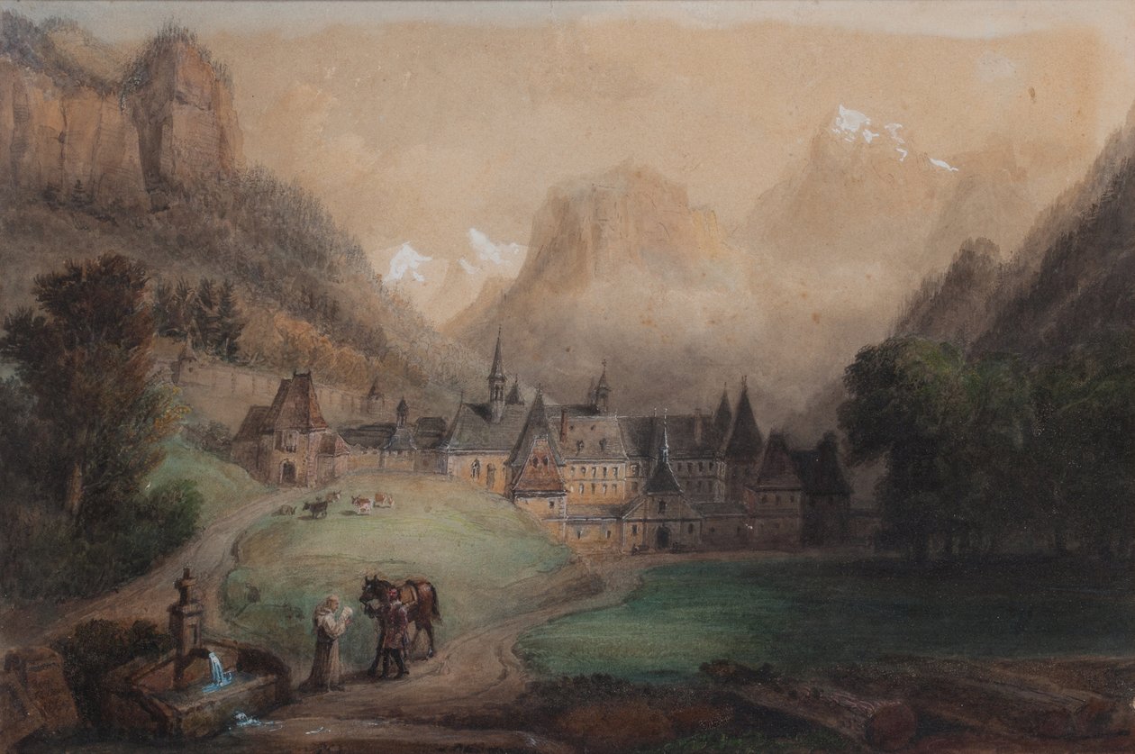 La Grande Chartreuse 1869 (Acuarela sobre papel) de Francois Edme Ricois