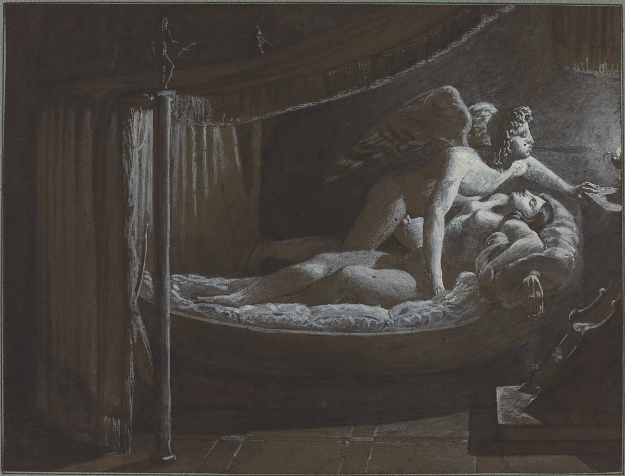 Cupido con Psique apagando la lámpara de Francois Edouard Picot
