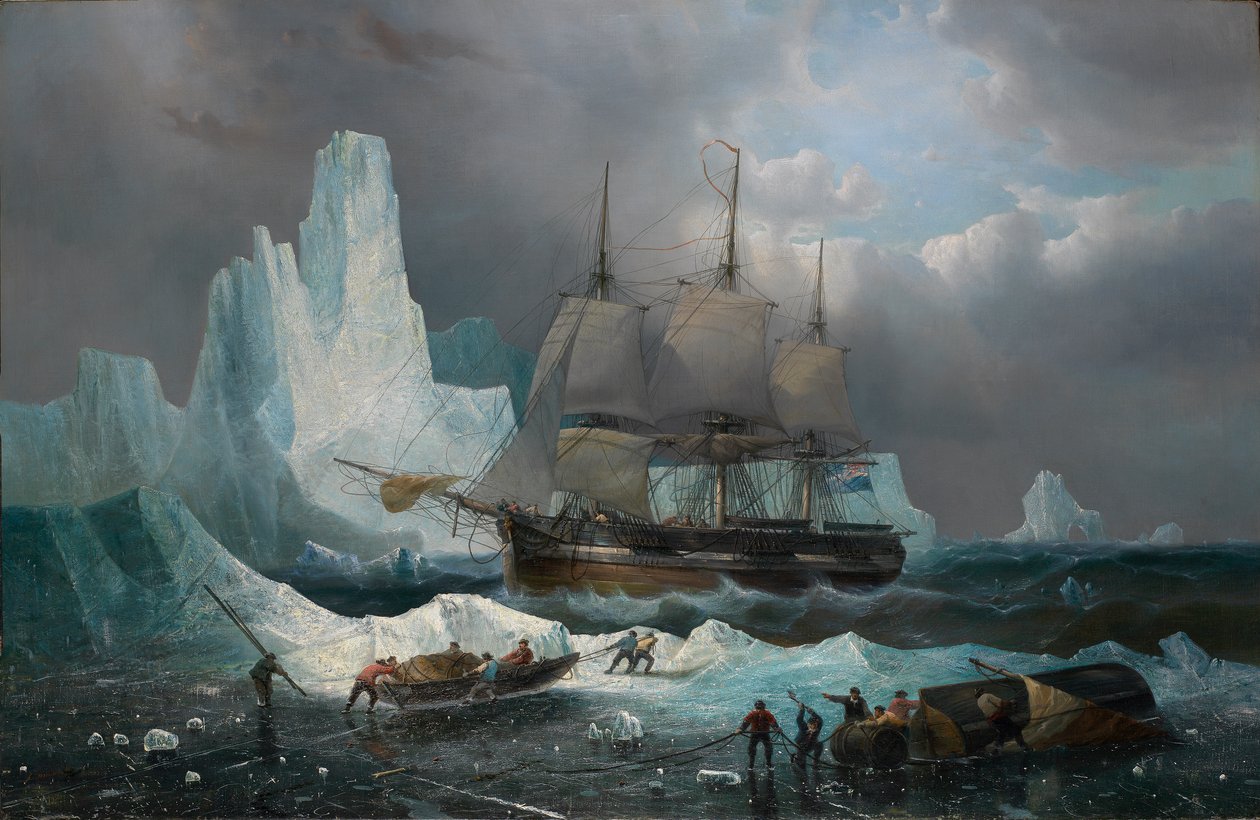 El HMS "Erebus" en el hielo de Francois Etienne Musin