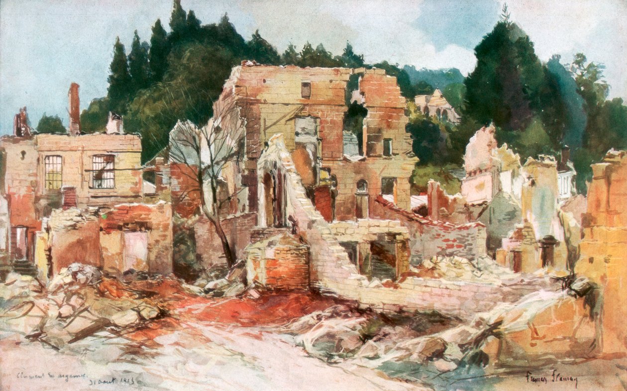Clermont-en-Argonne, Francia, agosto de 1915, 1926 de Francois Flameng