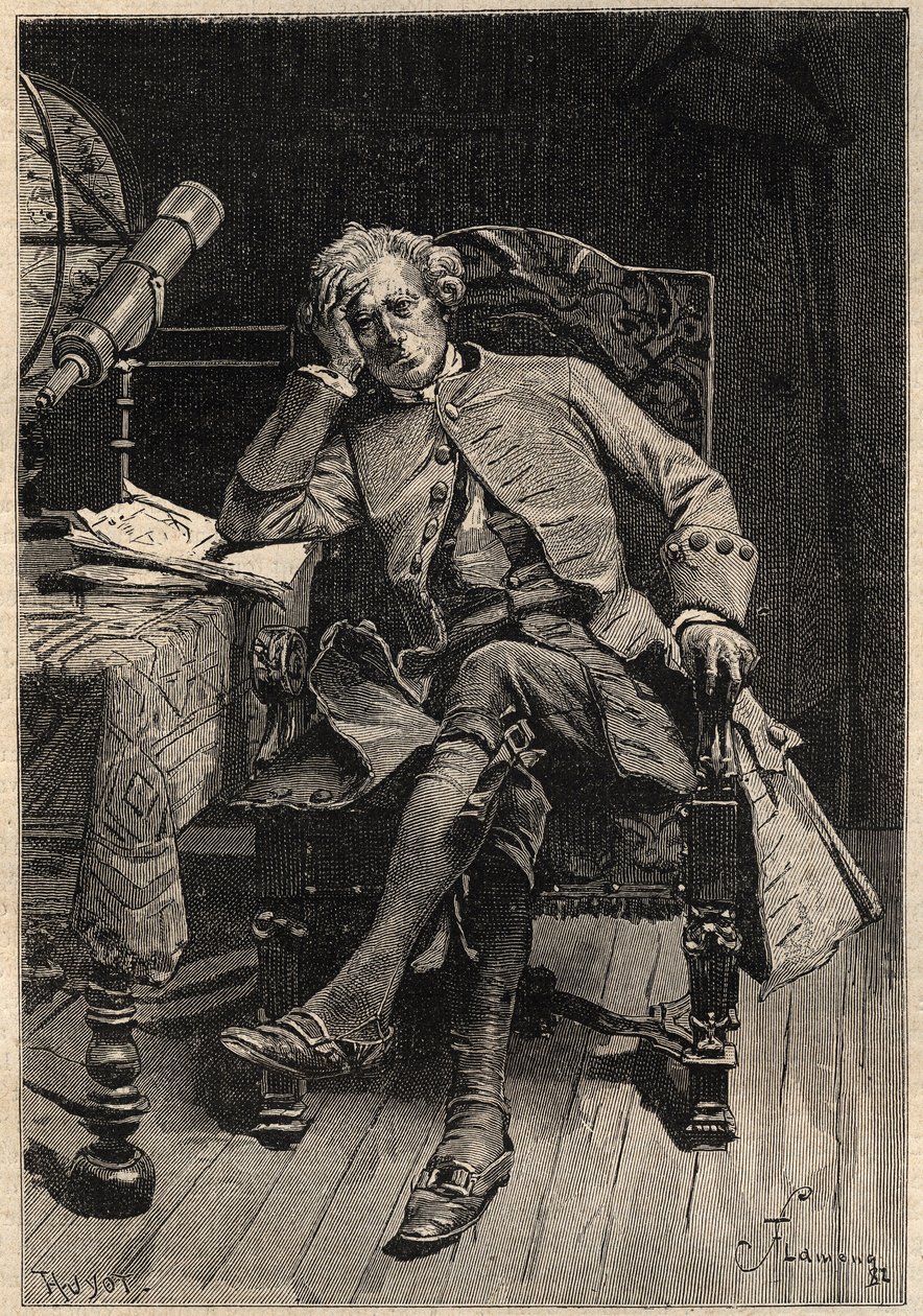 Guy Mannering - ilustración del siglo XIX para la novela de Walter Scott “Guy Mannering o El Astrólogo” (1771-1832) grabado después de Flameng de Francois Flameng