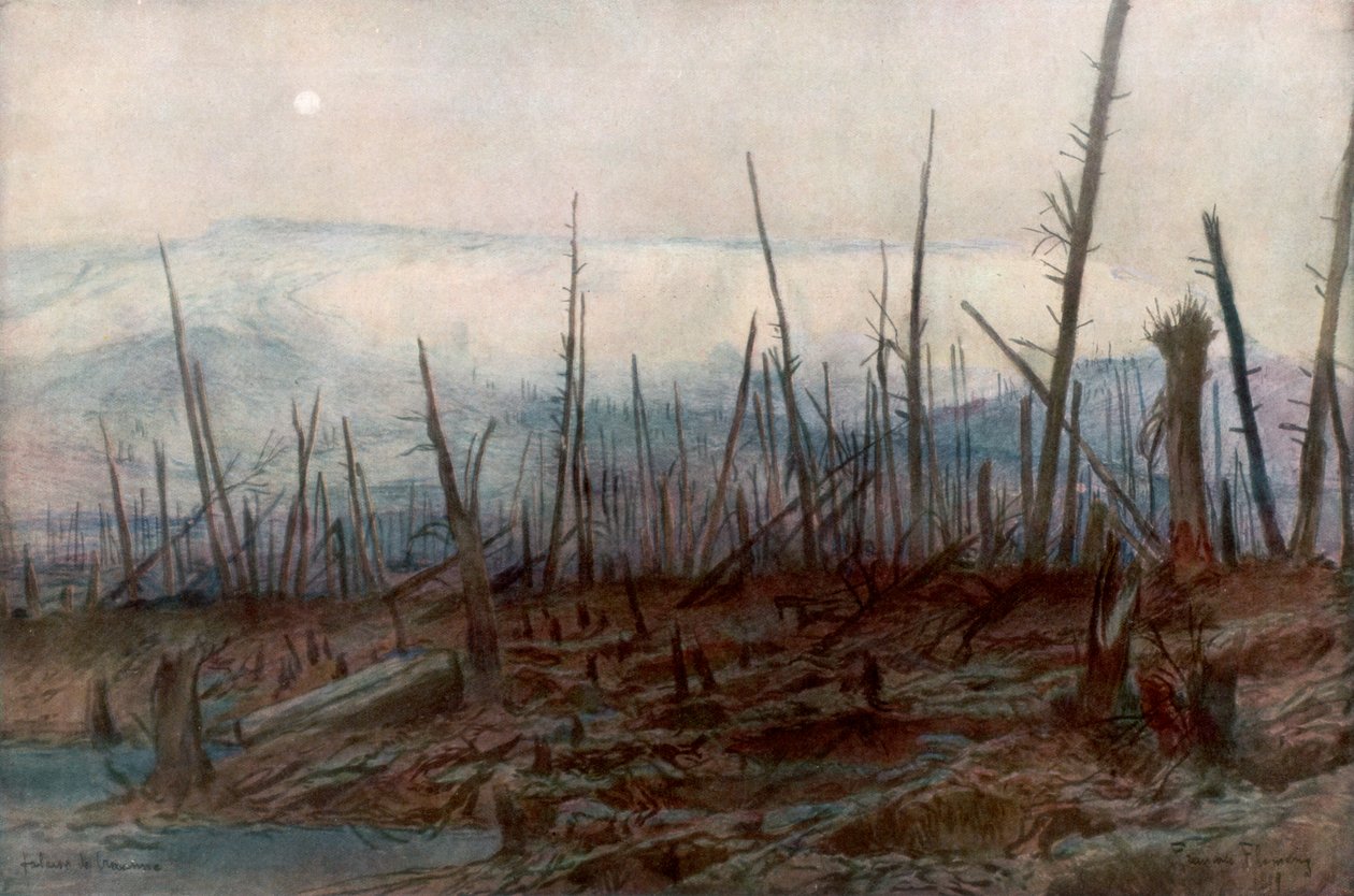 El acantilado de Craonne, c1917, 1926 de Francois Flameng