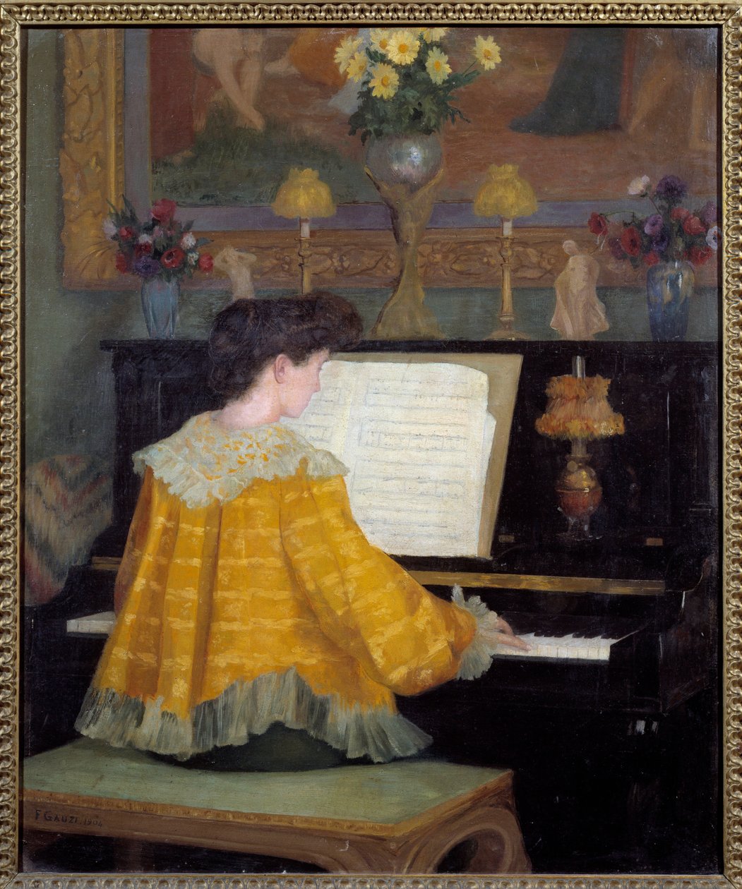 Joven al piano Pintura de François Gauzi (1862-1933) 1904 Toulouse, musee des Augustins - Joven al piano. Pintura de François Gauzi (1862-1933) de Francois Gauzi