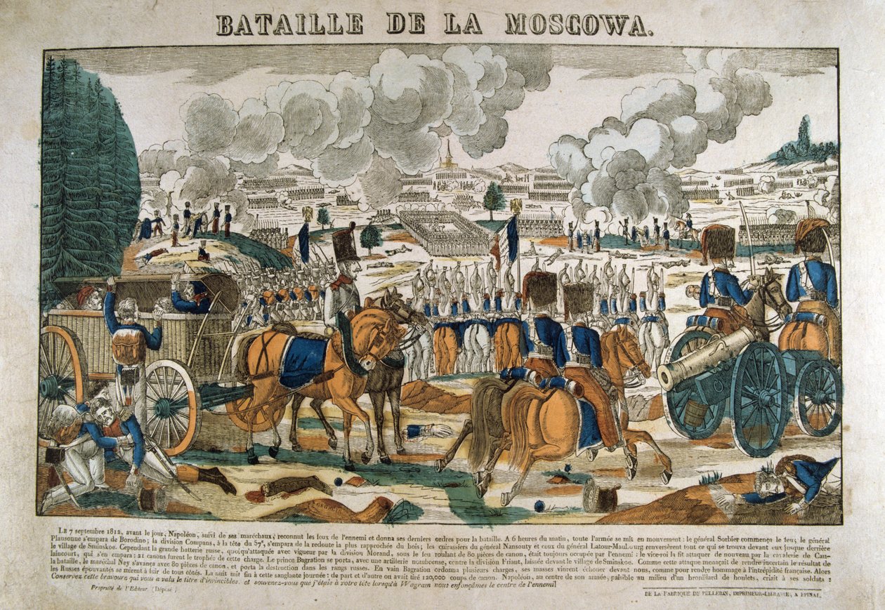 Batalla de Borodino, Rusia, 7 de septiembre de 1812, c. 1835 de Francois Georgin