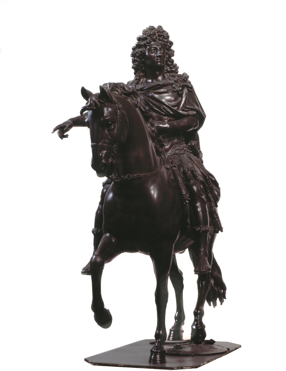 Retrato ecuestre del rey de Francia Luis XIV (escultura de bronce) de Francois Girardon