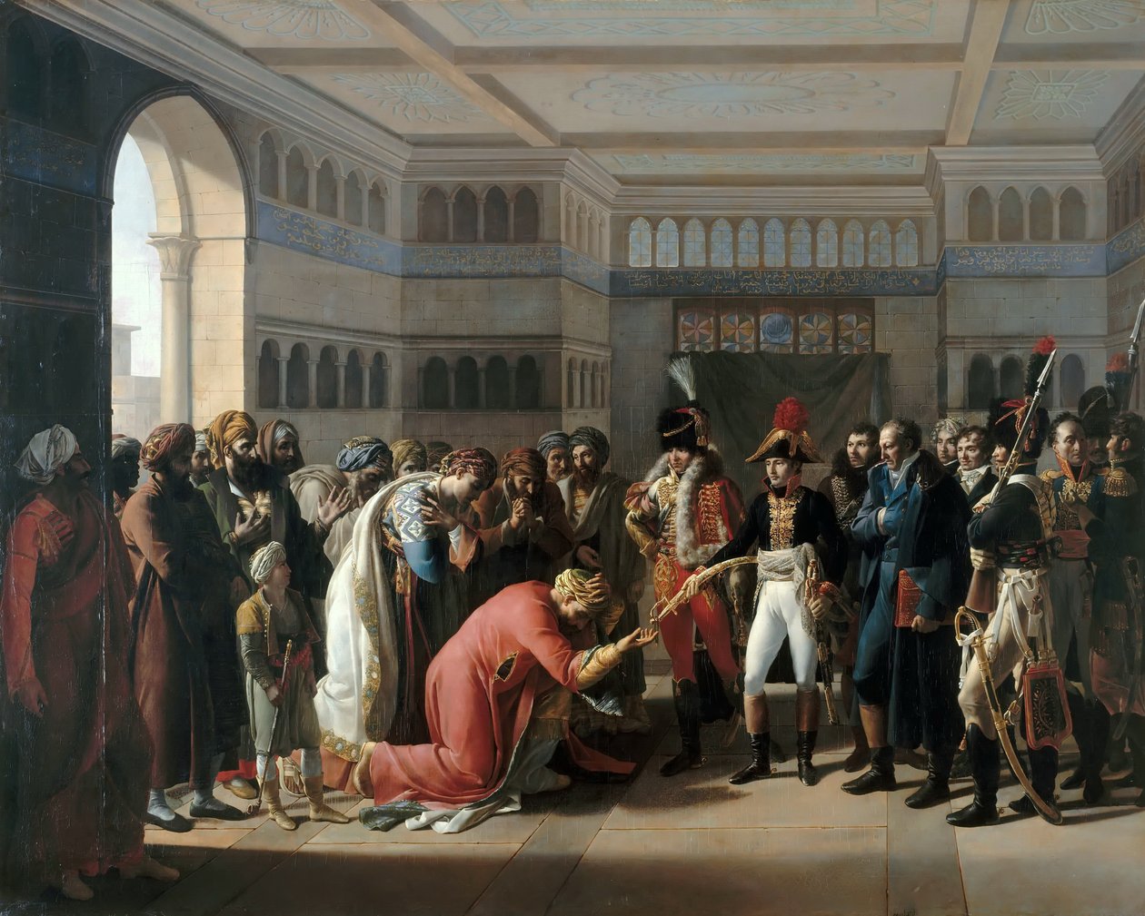 Bonaparte presenta el sable al comandante militar de Alejandría, julio 1798 de Francois Henri Mulard