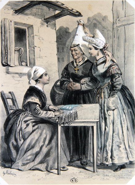 Encajeras de Caen en Normandía, de 