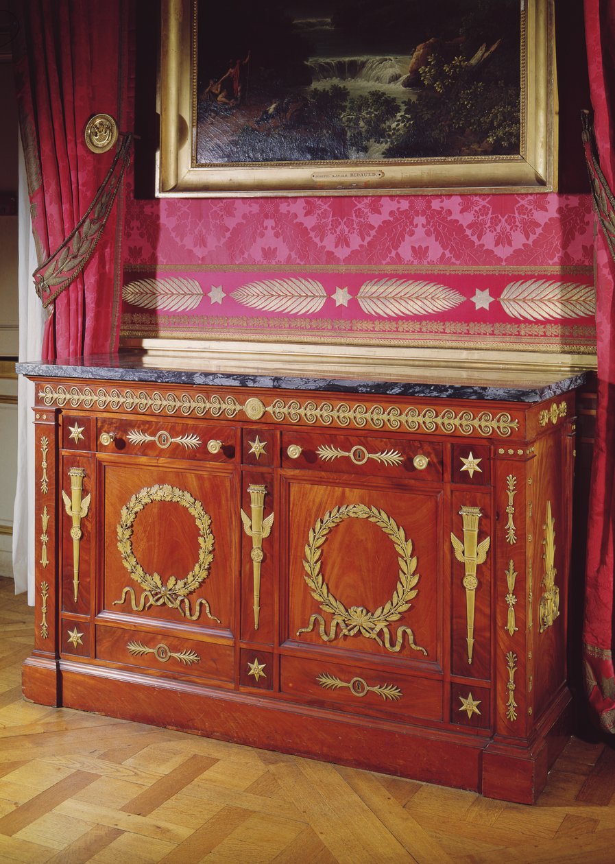 Cómoda de estilo Primer Imperio, 1804-15 (acacia, mármol y bronce dorado) de Francois Honore Georges Jacob Desmalter