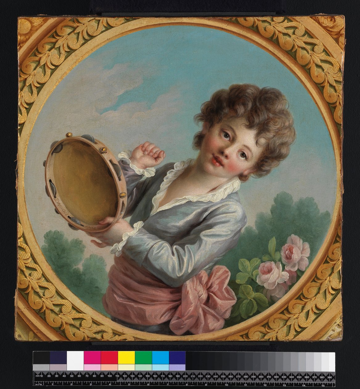 Niño con pandereta, 1772 de Francois Hubert Drouais