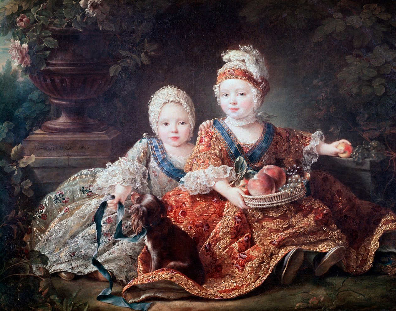 Duque de Berry (luego Luis XVI) y Conde de Provenza (luego Luis XVIII) de niños de Francois Hubert Drouais