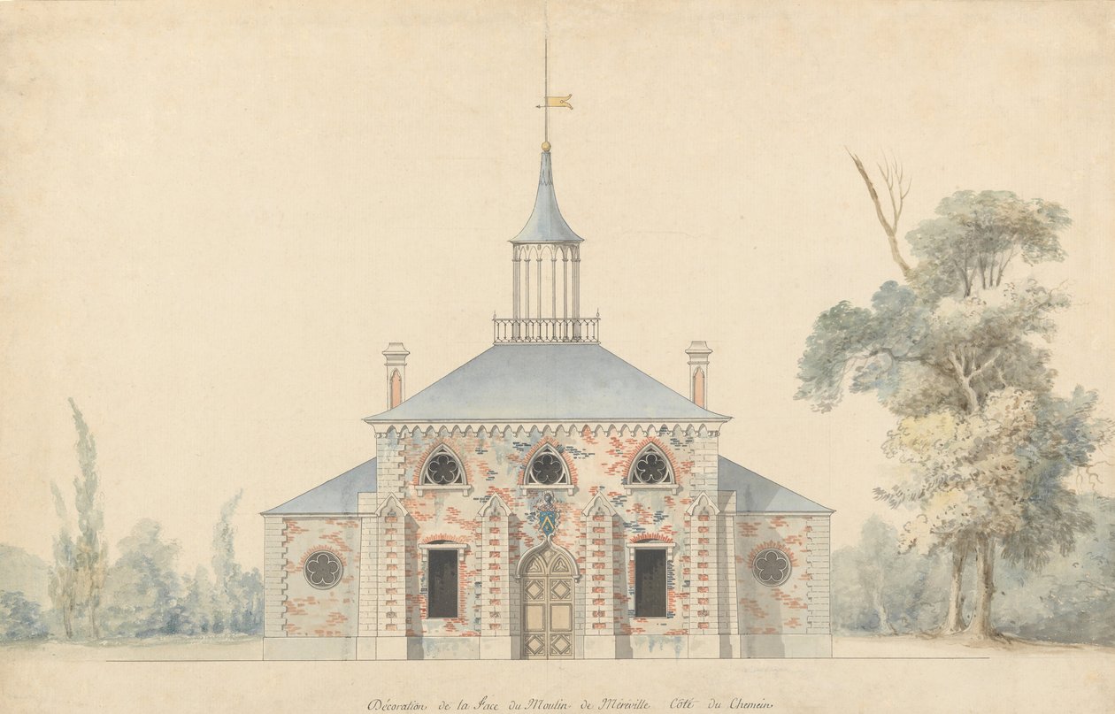 Una elevación para el molino proyectado en Méréville de Francois Joseph Belanger