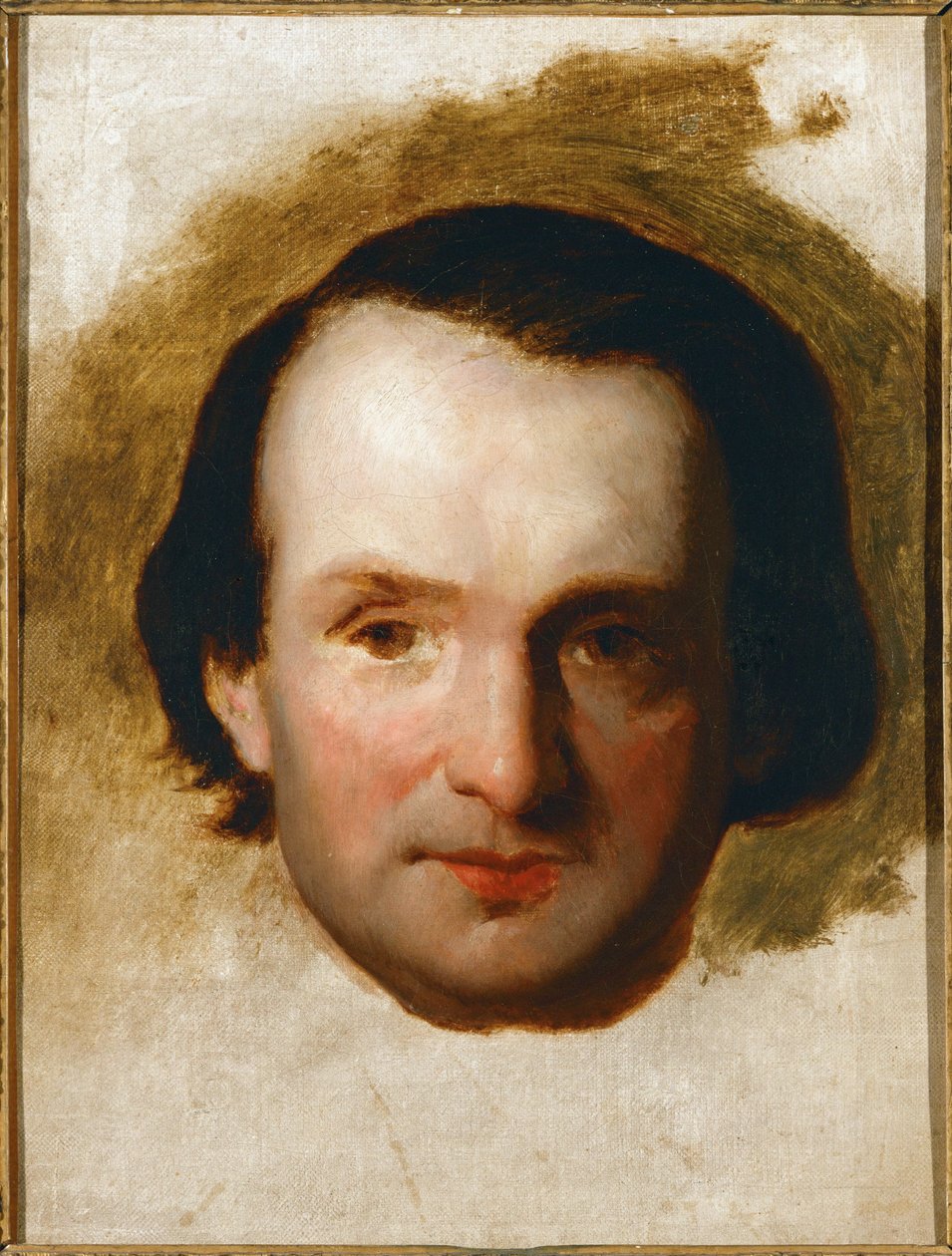 Retrato del poeta Victor Hugo, acérrimo crítico y opositor del emperador Napoleón III, a quien apodaba Napoleon le Petit ... (óleo sobre lienzo) de François Joseph Heim