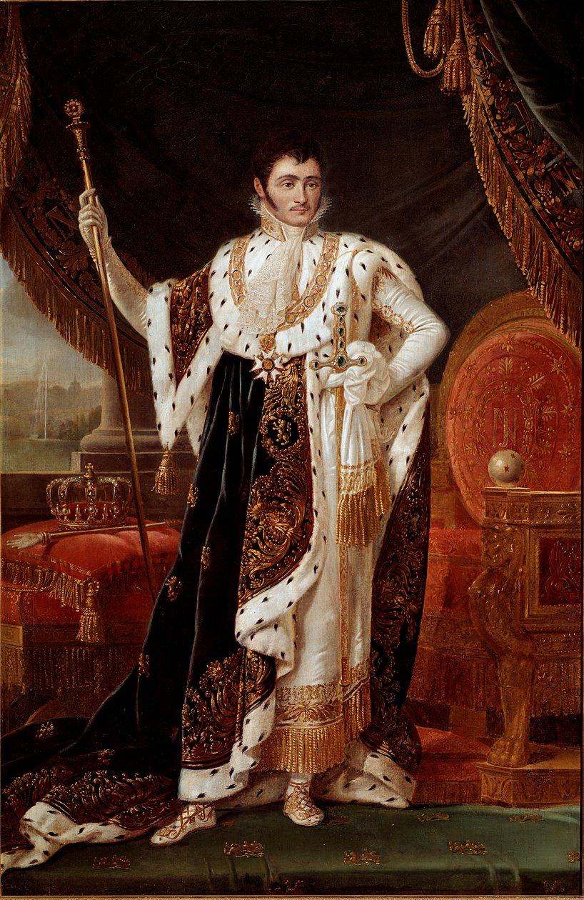 Retrato de Jerome Bonaparte (1784-1860) rey de Westfalia, frente a los jardines de Wilhelmshohe de Francois Josephe Kinson