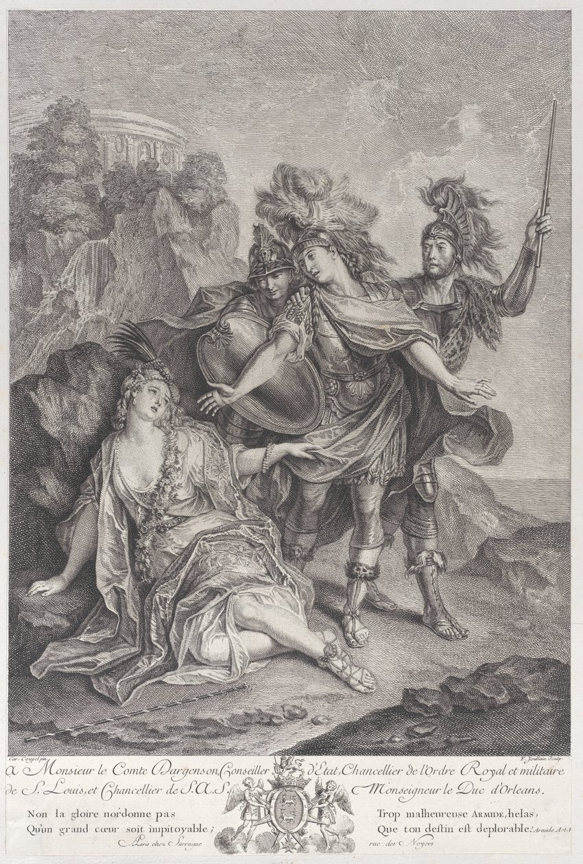 Rinaldo abandonando a Armida, 1720-62. de Francois Joullain