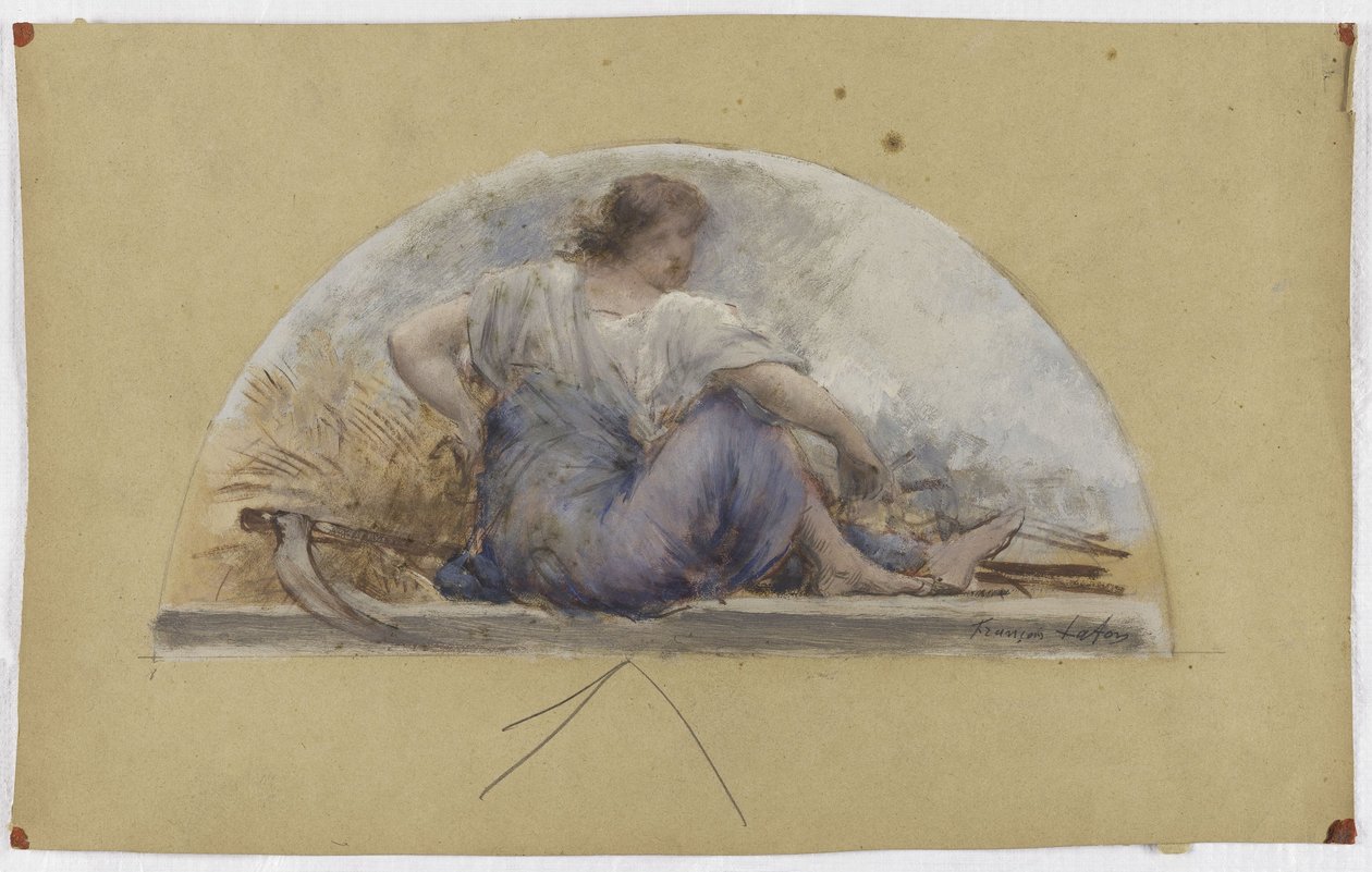 Boceto para el comedor del Hôtel de Ville de París, Vendimia o Verano de Francois Lafon