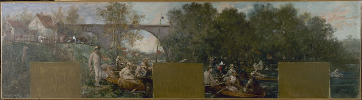 Boceto del ayuntamiento de Nogent-sur-Marne: Navegantes en el Marne de Francois Lafon