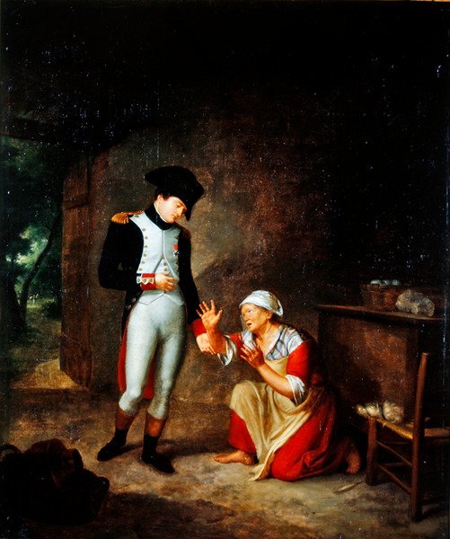 Napoleón visita a un campesino en las afueras de Brienne, 4 de agosto de 1805 de Francois Leroy de Liancourt