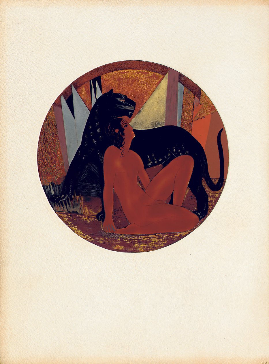 Mowgli y Bagheera, ilustración de 
