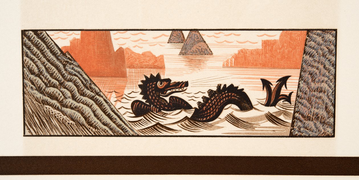 Ilustración gráfica de Prometeo Encadenado de Esquilo, pub. 1941 de Francois Louis Schmied